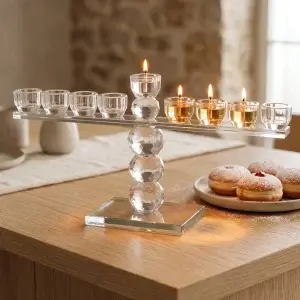 חנוכייה דגם קריסטל כדורים